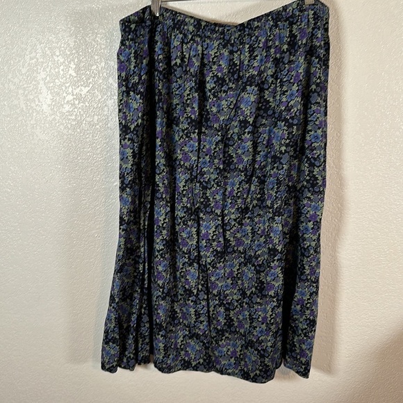 La Chemise Blue Floral Midi Skirt Size 24 - Picture 3 of 8
